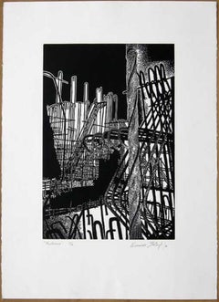 Leonardo Gotleyb, ¨Notturno¨, 2000, xilografia, 27,6x19,7 pollici