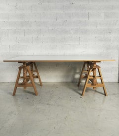 “Leonardo” height adjustable wooden table by A. Castiglioni for Zanotta , 1970