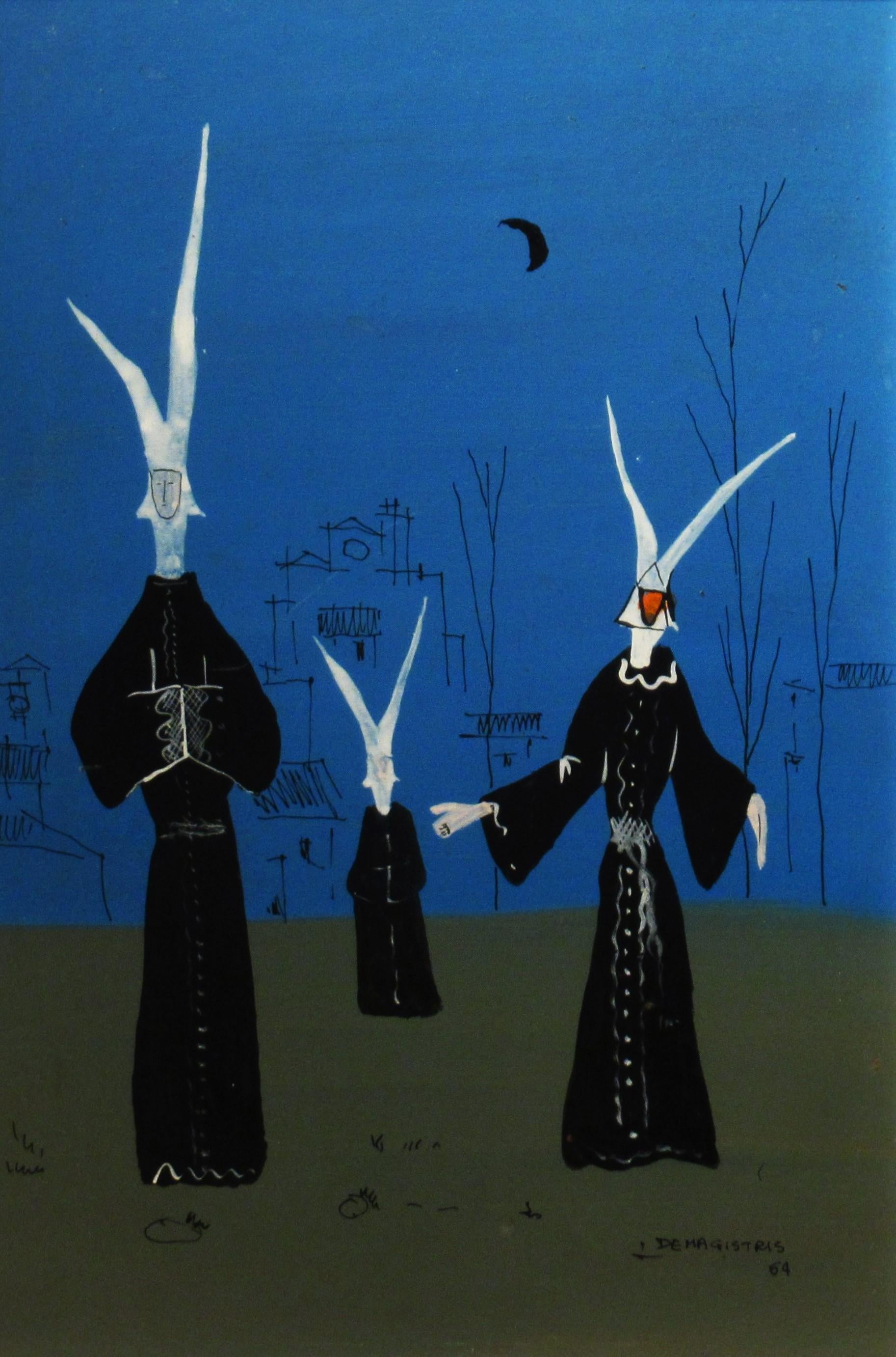 Three Nuns - Painting by Leonardo (Leo) De Magistris