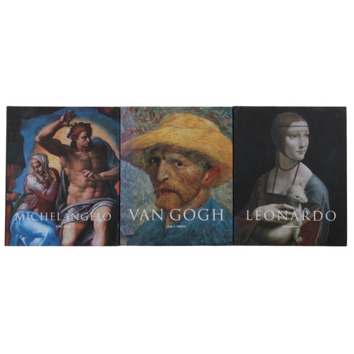 Bücher von Leonardo, Michelangelo und Van Gogh