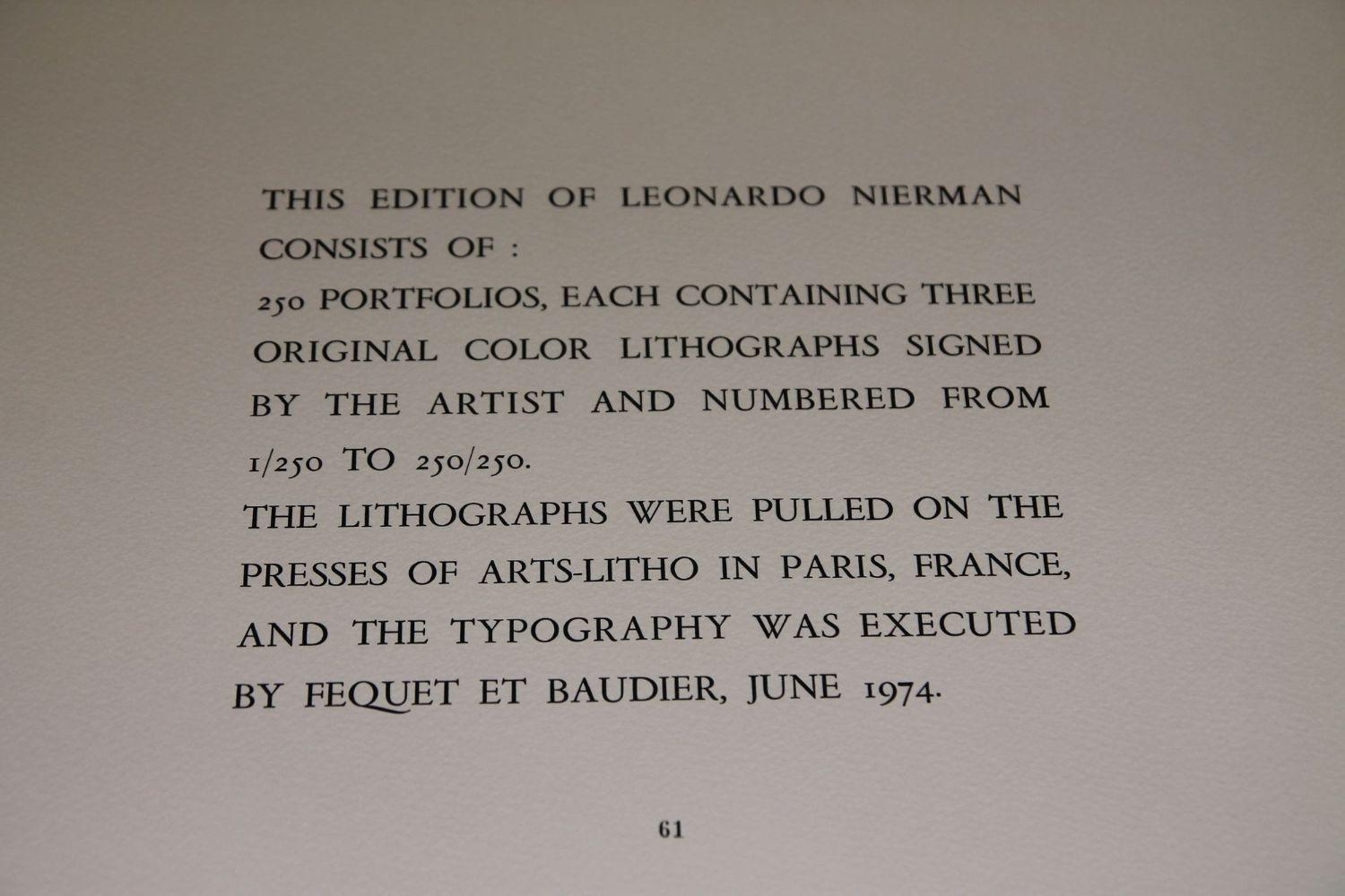 Paper Leonardo Nierman 3 Print Portfolio For Sale