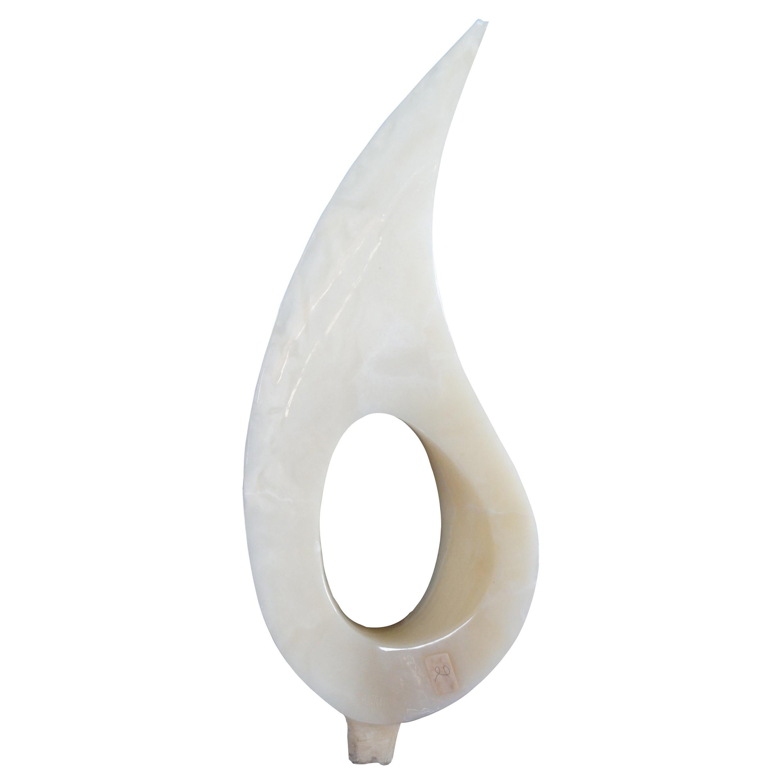 Leonardo Nierman Mid-Century Modern Onyx Marble Abstract Sculpture MCM