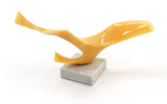 Leonardo Nierman Onyx "Wing" Sculpture on Marble Base, Signed