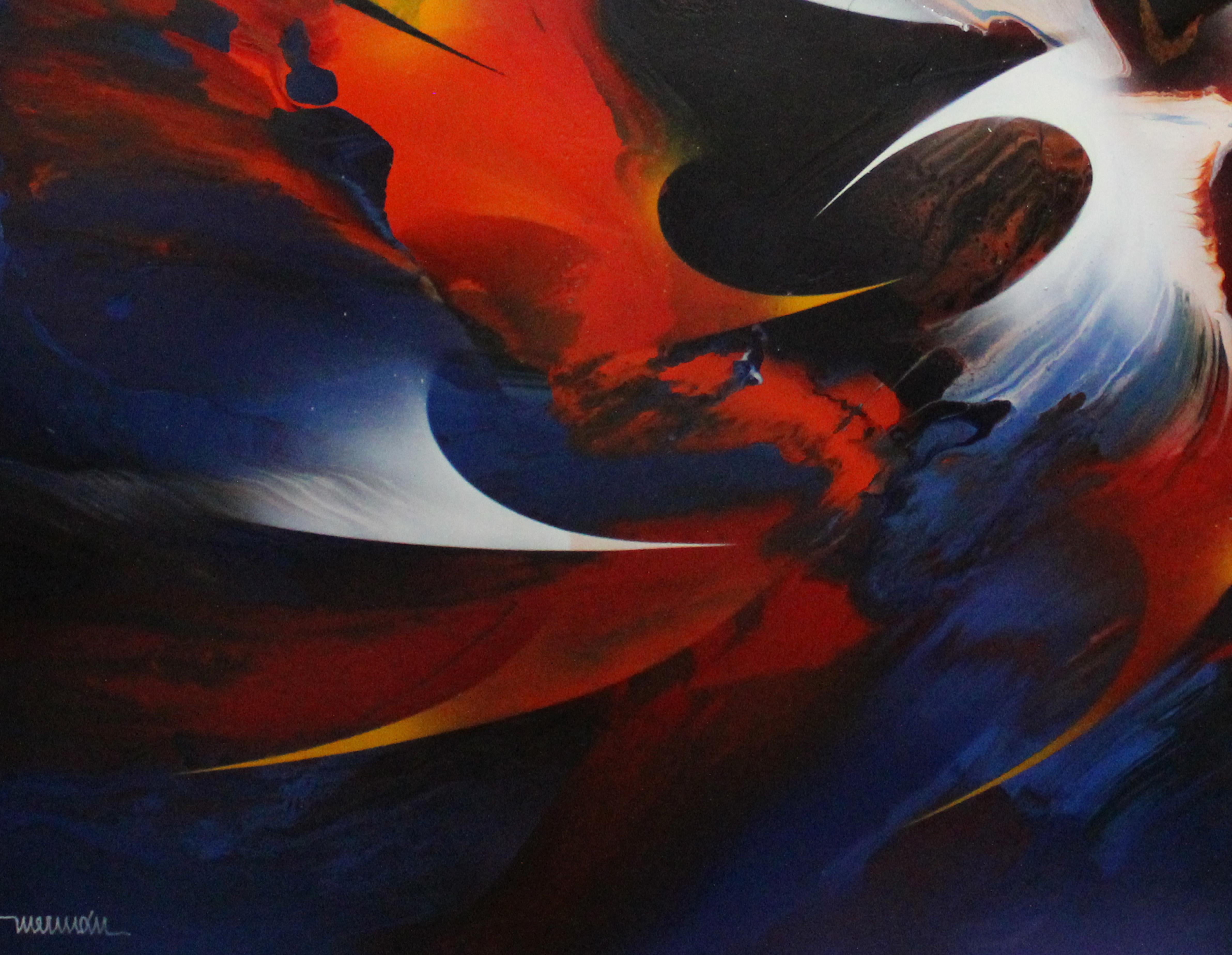 „Ave de Fuego“ Acryl auf Masonit (Abstrakt), Painting, von Leonardo Nierman