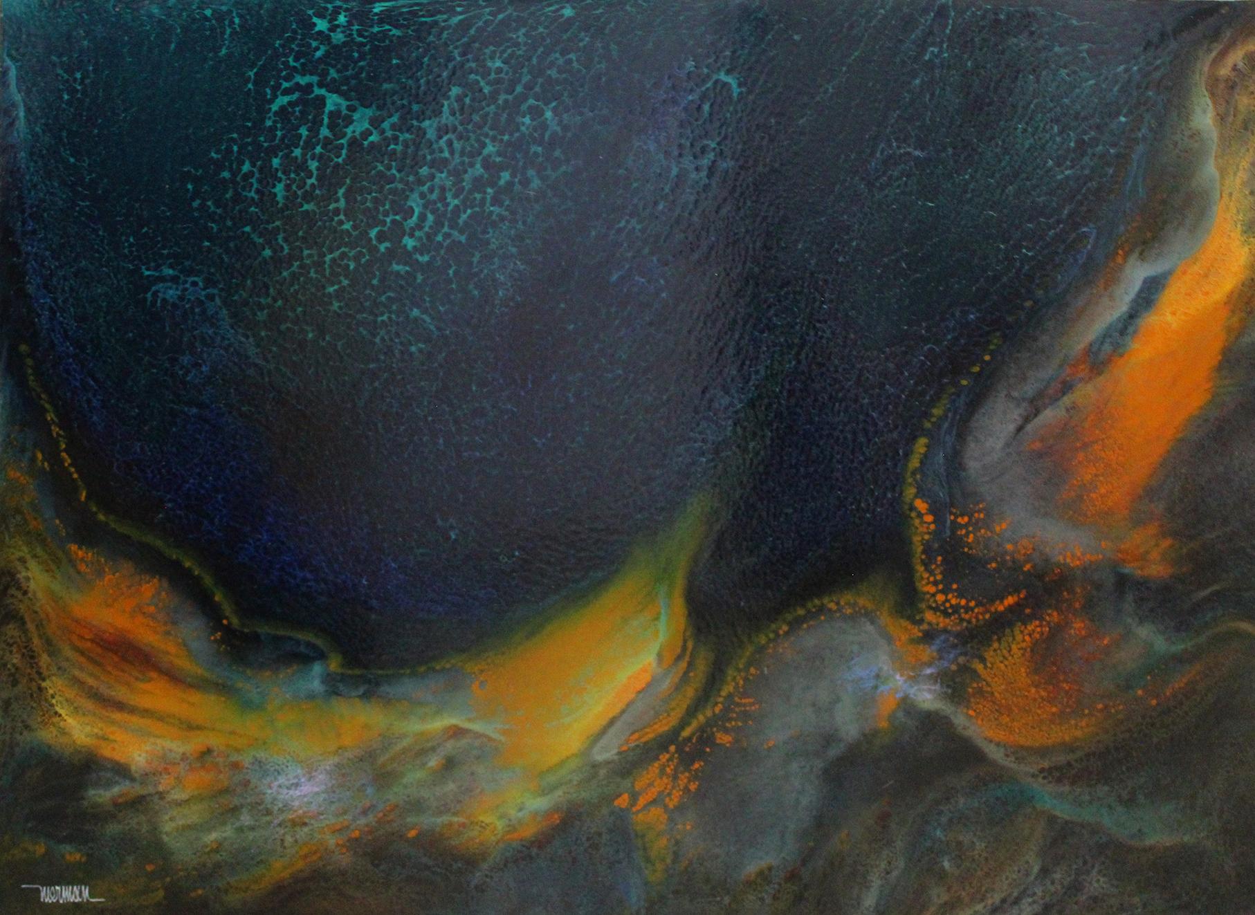 Leonardo Nierman Abstract Painting - Bottom of the Sea
