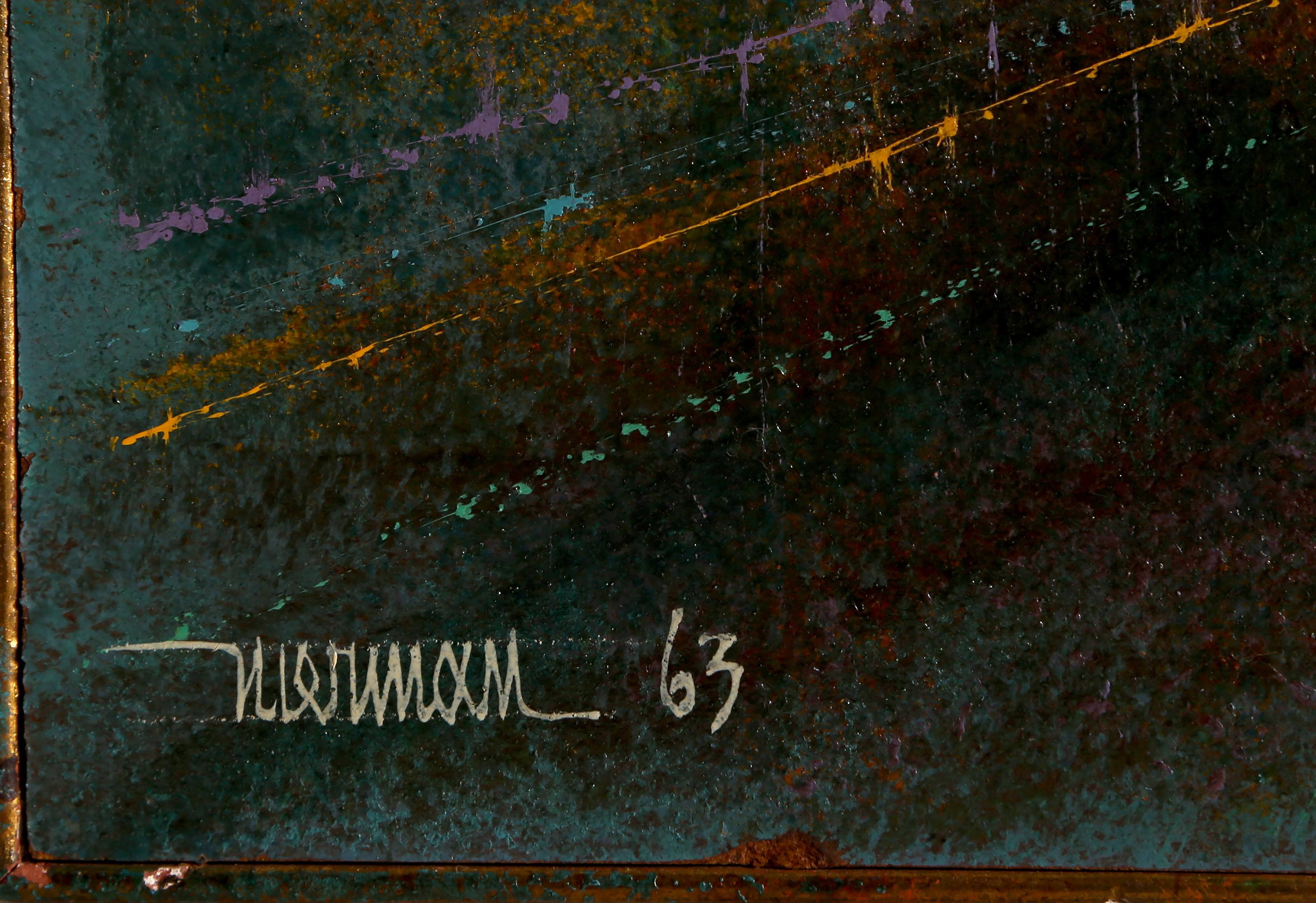 City Lights, 1963 Oil Painting by Leonardo Nierman 2
