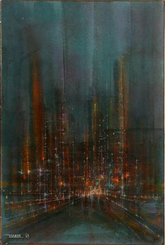 City Lights, 1963 Oil Painting by Leonardo Nierman