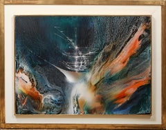 Barco encantado, pintura al óleo expresionista abstracta de Leonardo Nierman