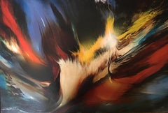 'Fuego Magico' Surrealist Abstract, Signed Oil Painting