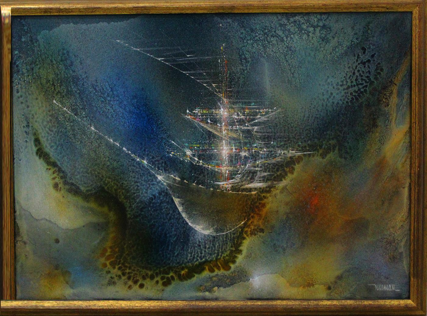 Leonardo Nierman Abstract Painting - Ghost Ship