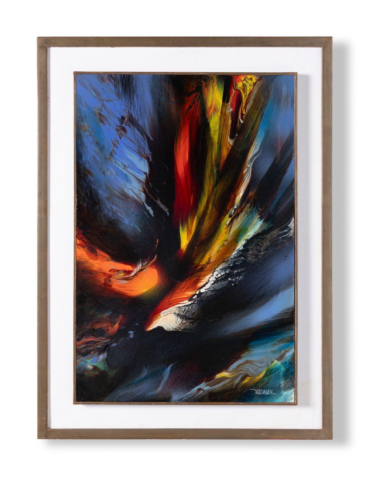 Leonardo Nierman 1960s Abstract Oil Painting on Board titled
Prophesy
- Mexico