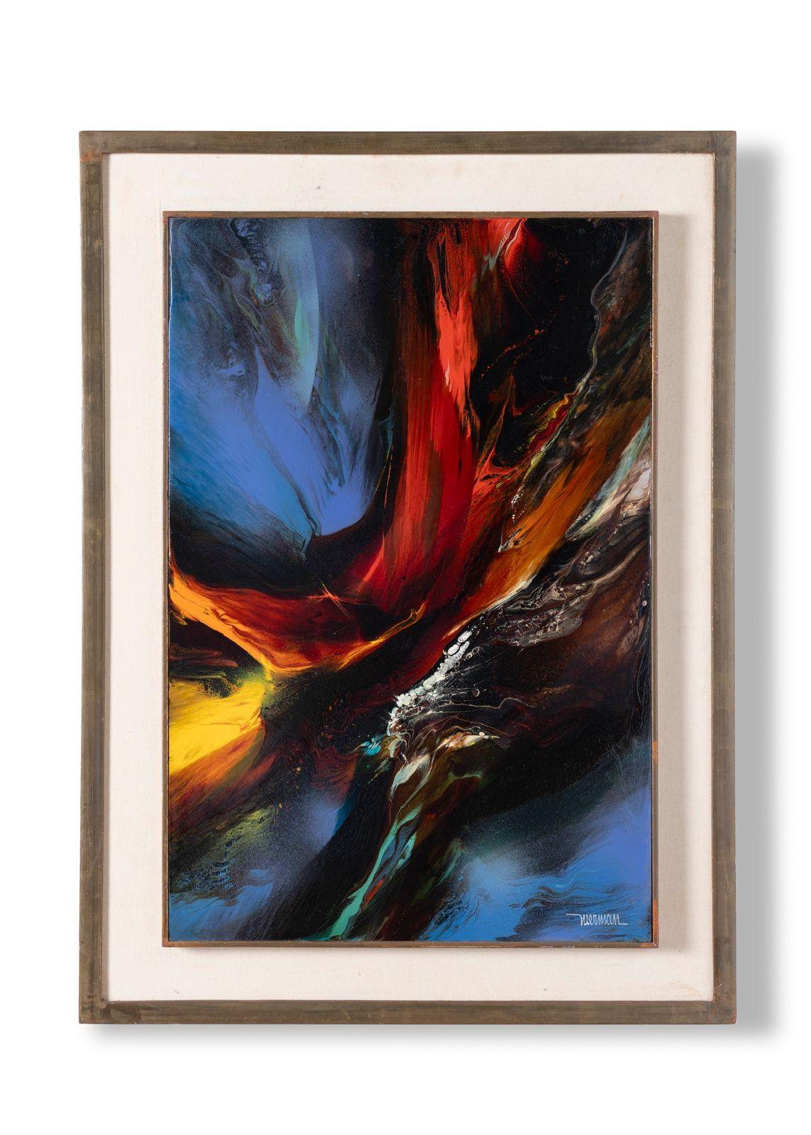 Leonardo Nierman Abstract Oil Painting on Board titled
Prophesy
1960s Mexico