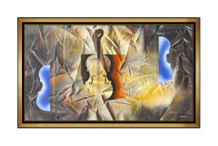Leonardo Nierman Large Painting On CANVAS Original Oil Signed Abstract Music Art