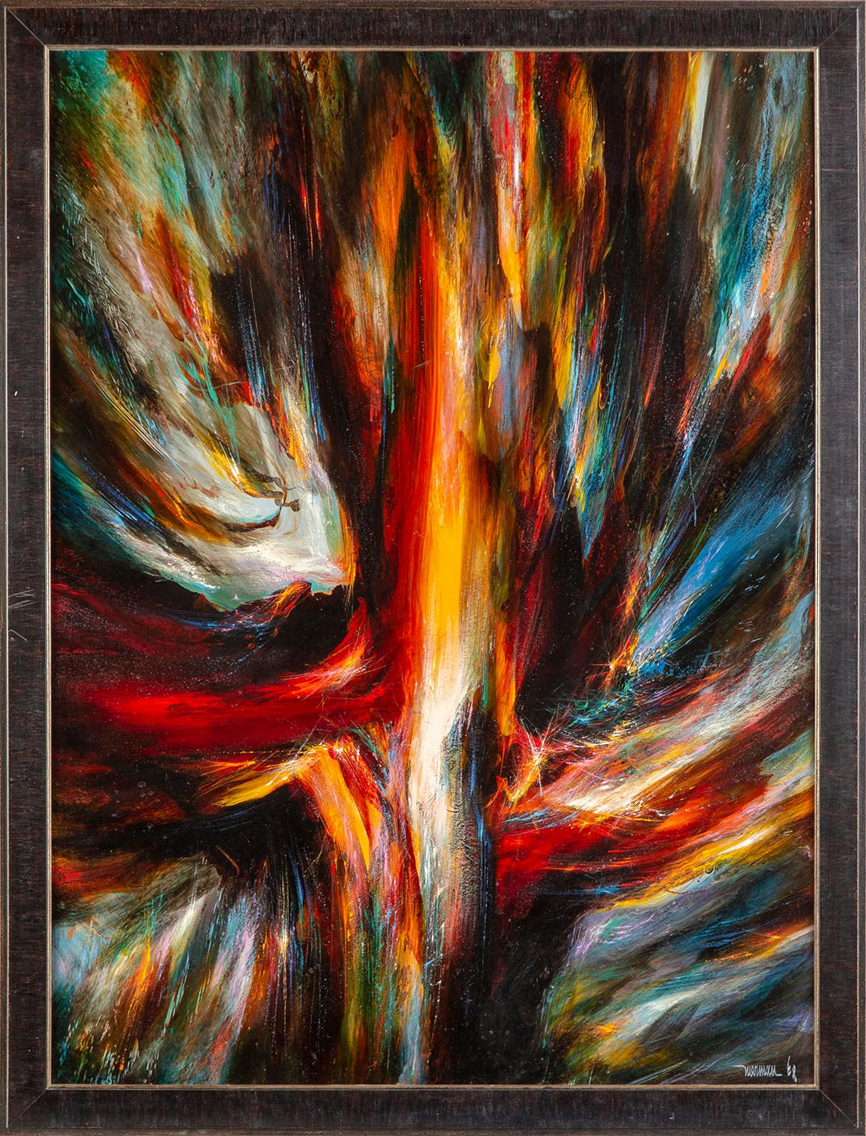 Artist: Leonardo Nierman
Description: "untitled"
Medium: Oil on Masonite Board
Dimensions: 48" x 36"
Framed: 49" x 37"
Signature: Signed by the artist
Provenance: Includes Gallery COA

Another amazing Nierman offered by Modern Artifact. We work hard