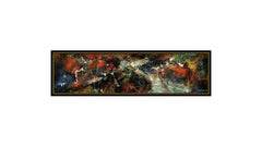 Leonardo Nierman Original Painting Oil On Board Large Cosmic Abstract Signed Art