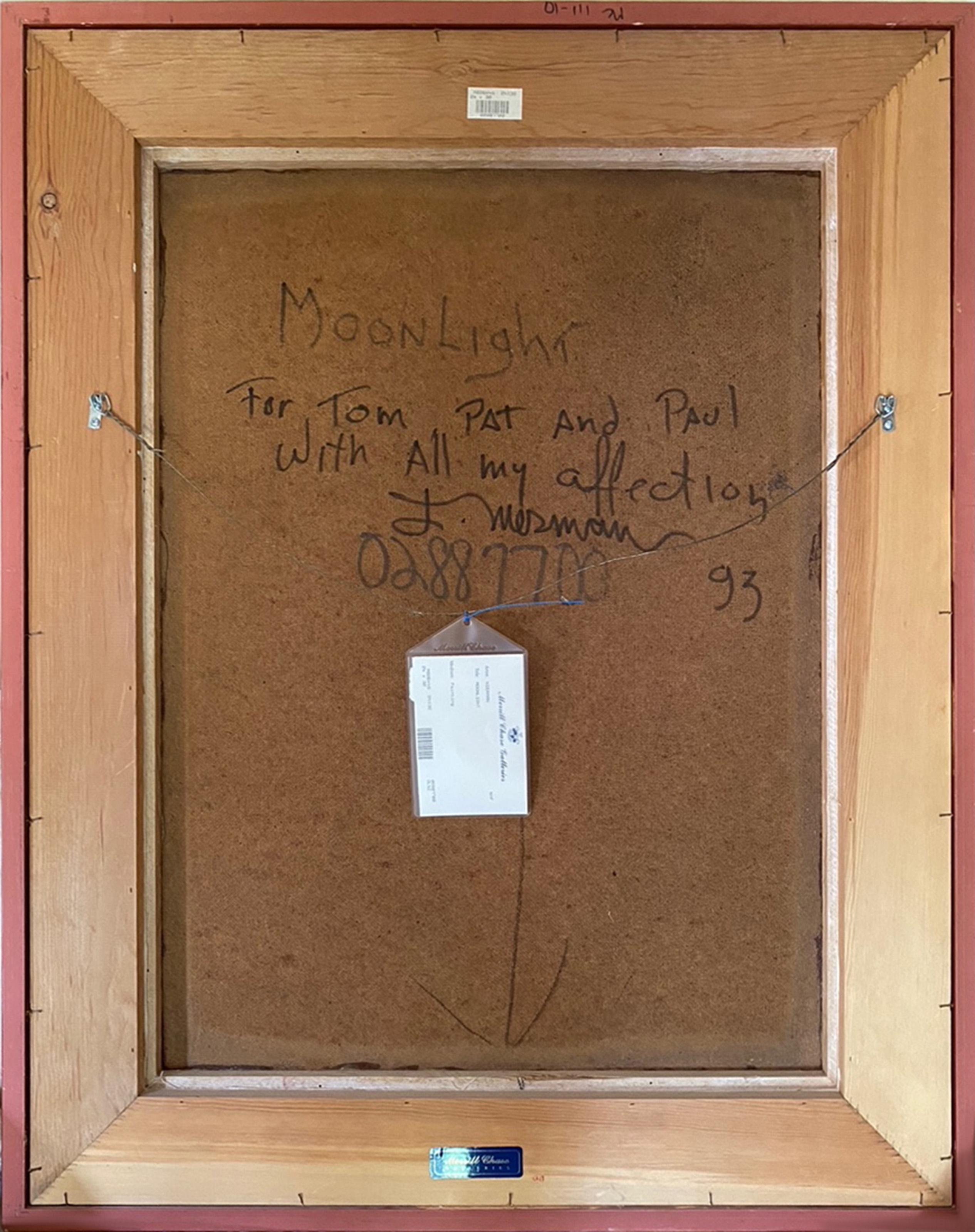 Moonlight, Abstract Expressionist Oil Painting on Board by Leonardo Nierman For Sale 2