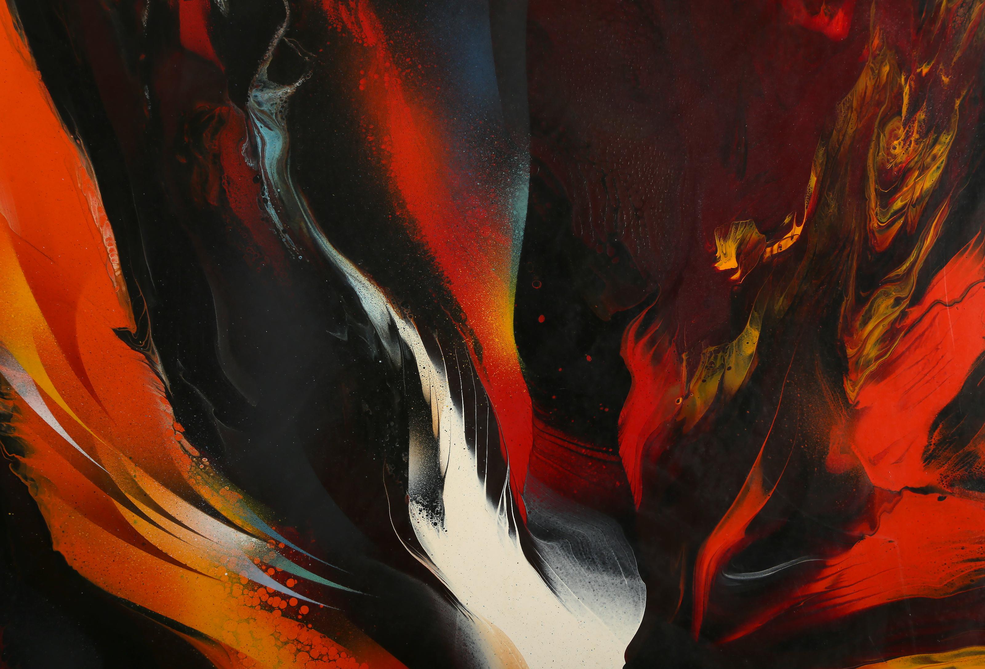 Pajaro de Fuego, colorato dipinto astratto di Leonardo Nierman in vendita 1