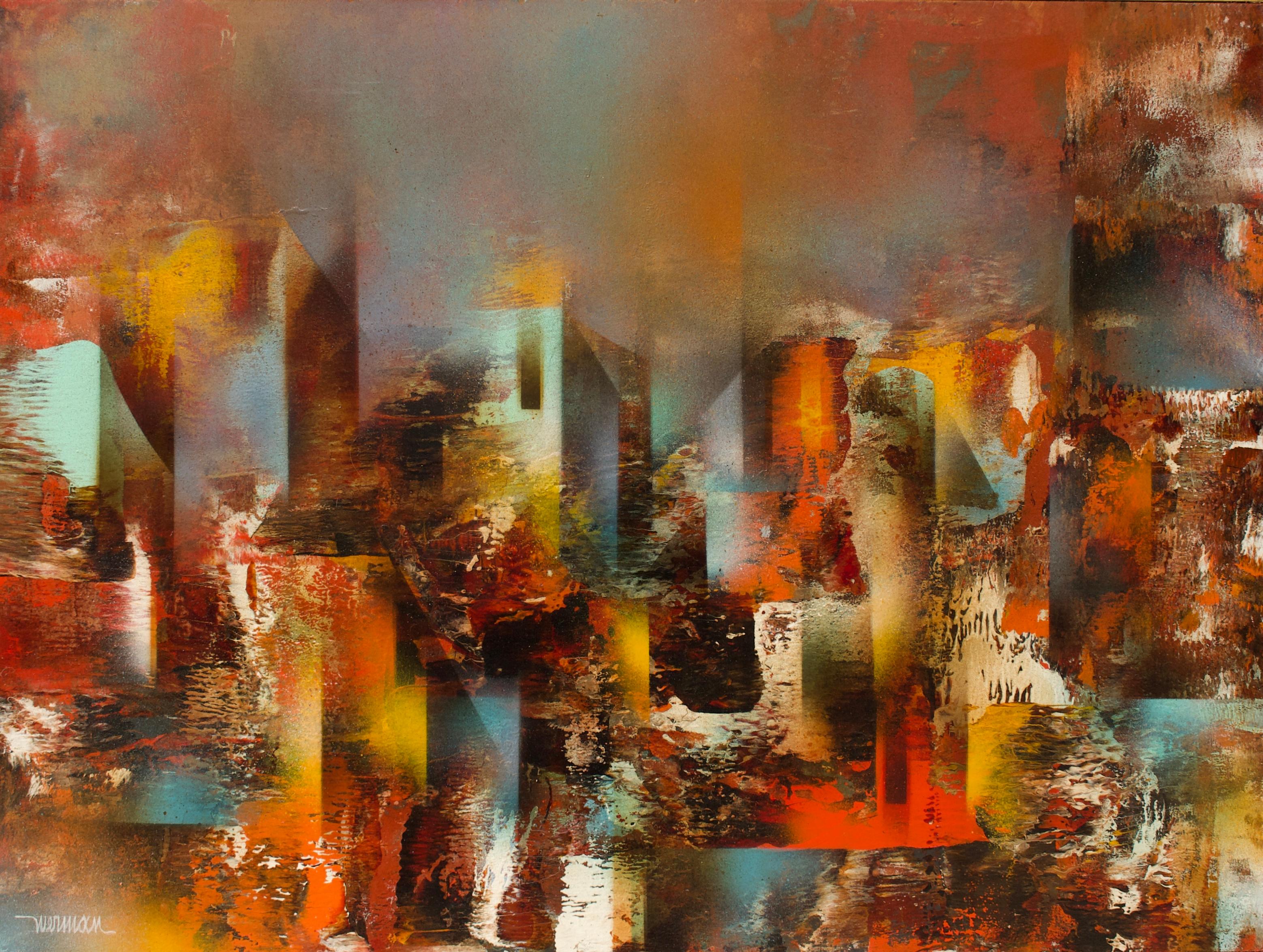 Leonardo Nierman Abstract Painting - Ruins