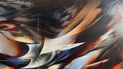 Tempest, Signed Abstract Expressionist Oil on Masonite by Leonardo Nierman