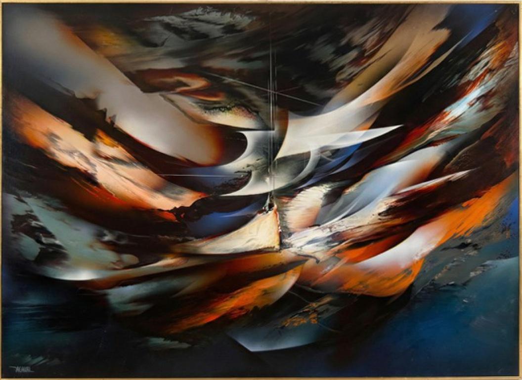Leonardo Nierman's paintings vibrantly come to life as they capture the intensity and spontaneity of the dynamic forces that rule both nature and the cosmos. With swirling whirlpools of color, darting flame-like wisps, and brilliant hues as dazzling