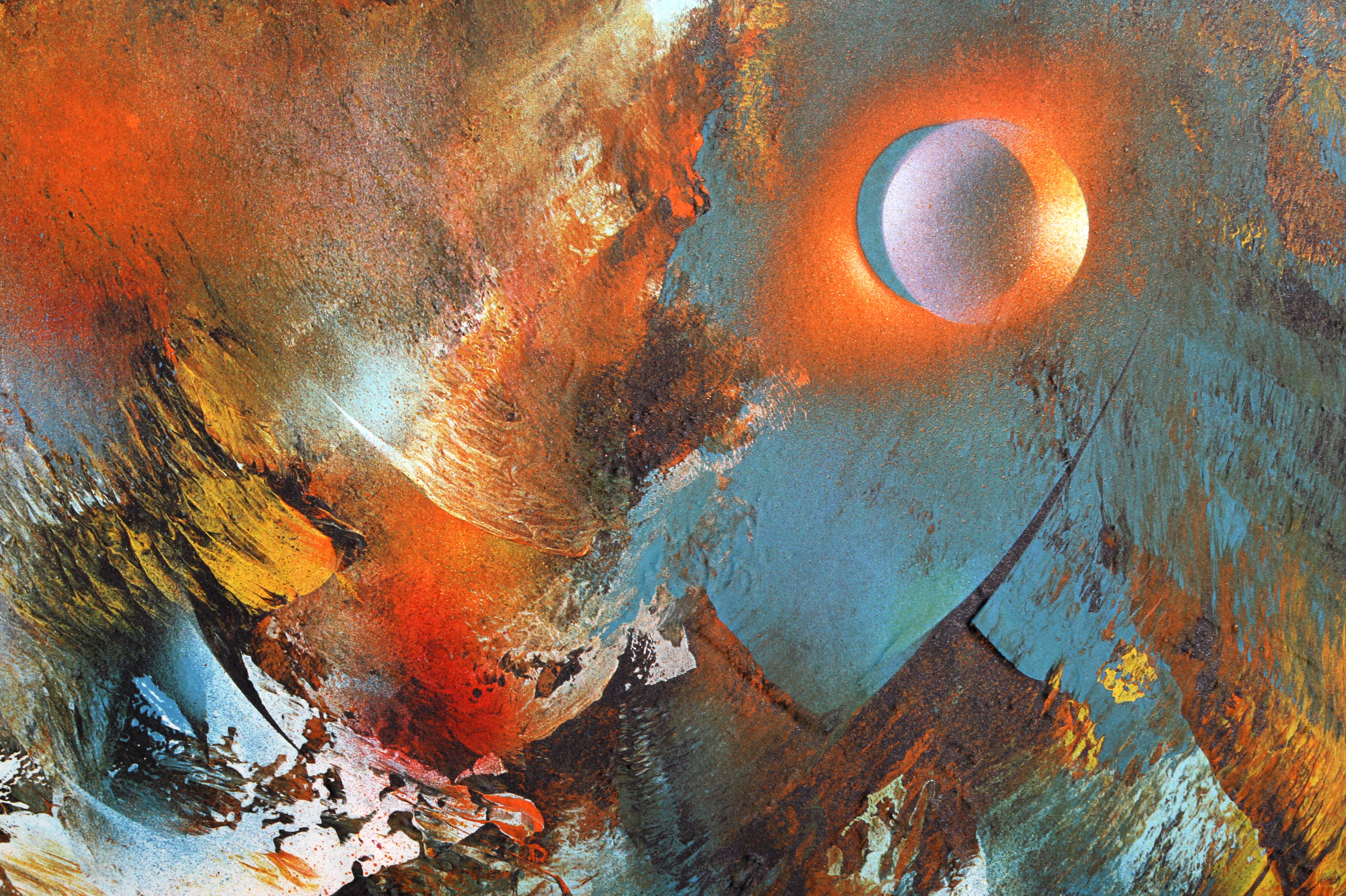 Suite Cosmic Energy 3, lithographie expressionniste abstraite de Leonardo Nierman en vente 1