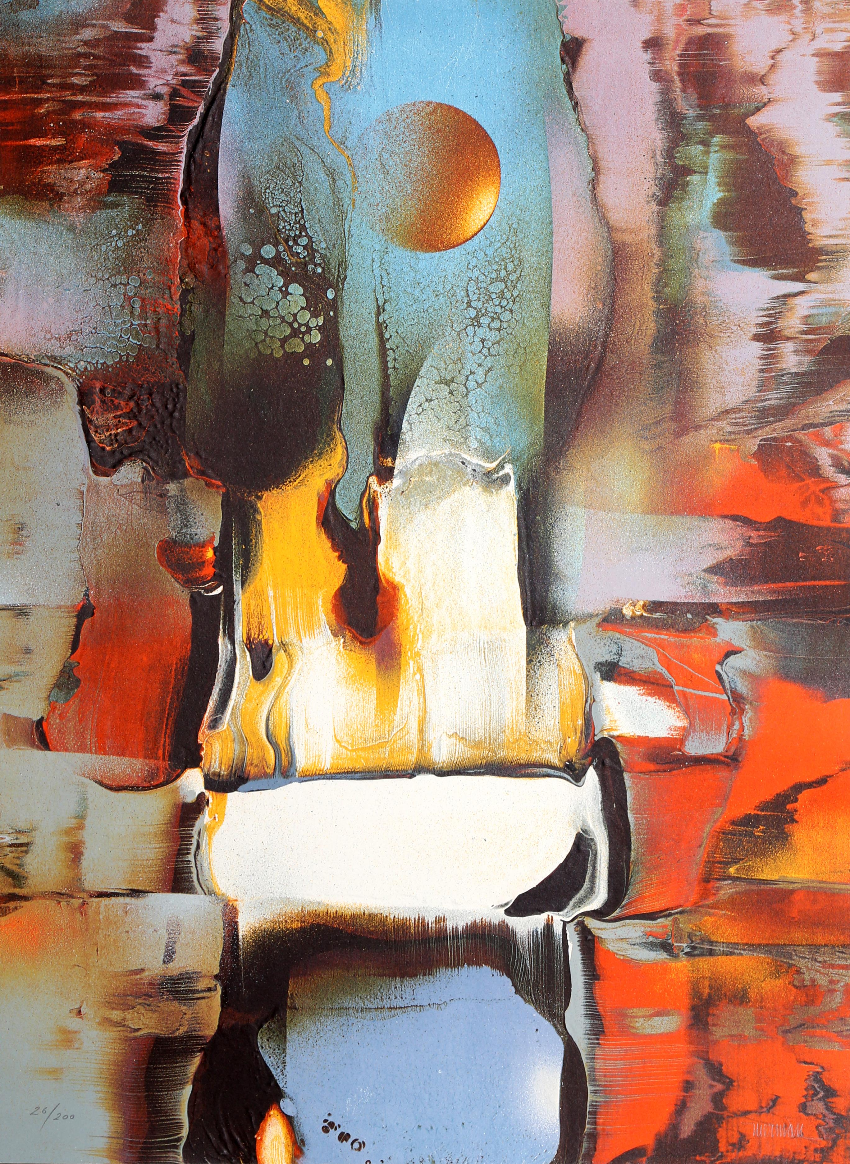 Abstract Print di Leonardo Nierman - Energía Cosmica 4, litografia espressionista astratta di Nierman