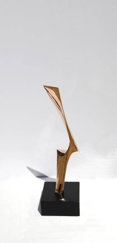 Bronze Sculpture on Wood Base by Leonardo Nierman