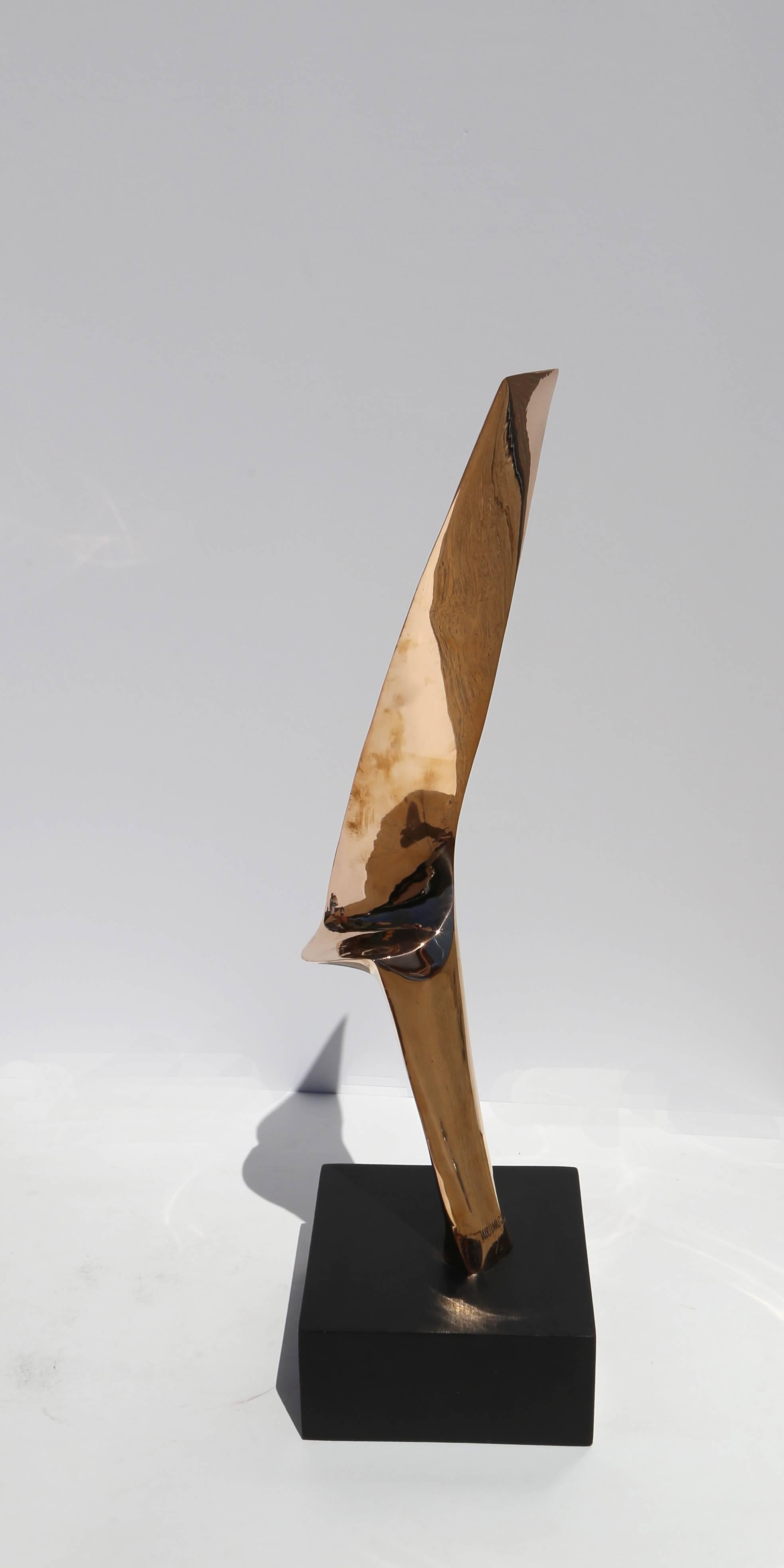Sculpture en bronze sur socle en bois de Leonardo Nierman en vente 3