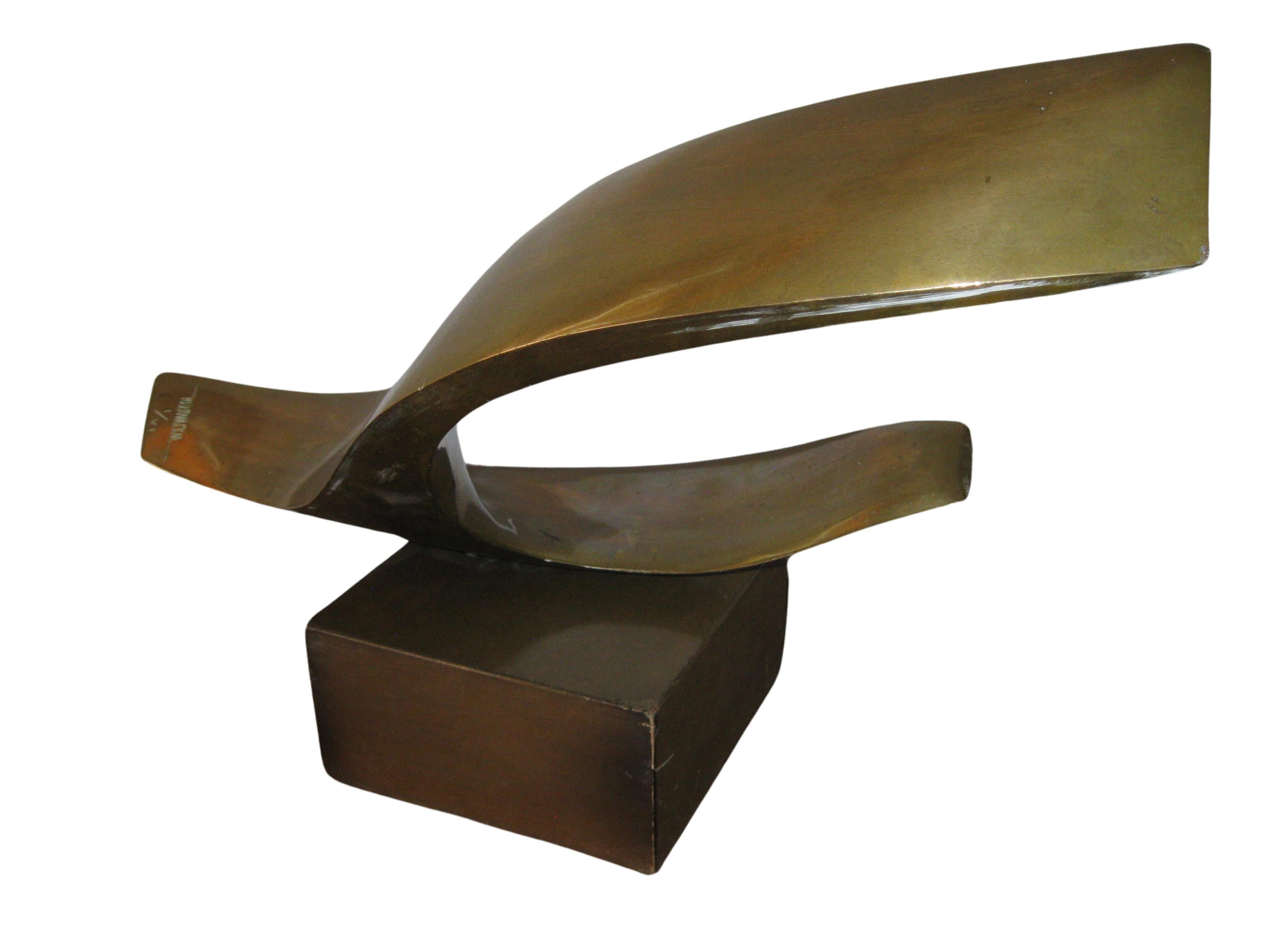 Flight, Abstract Expressionist Bronze Sculpture by Leonardo Nierman For Sale 2