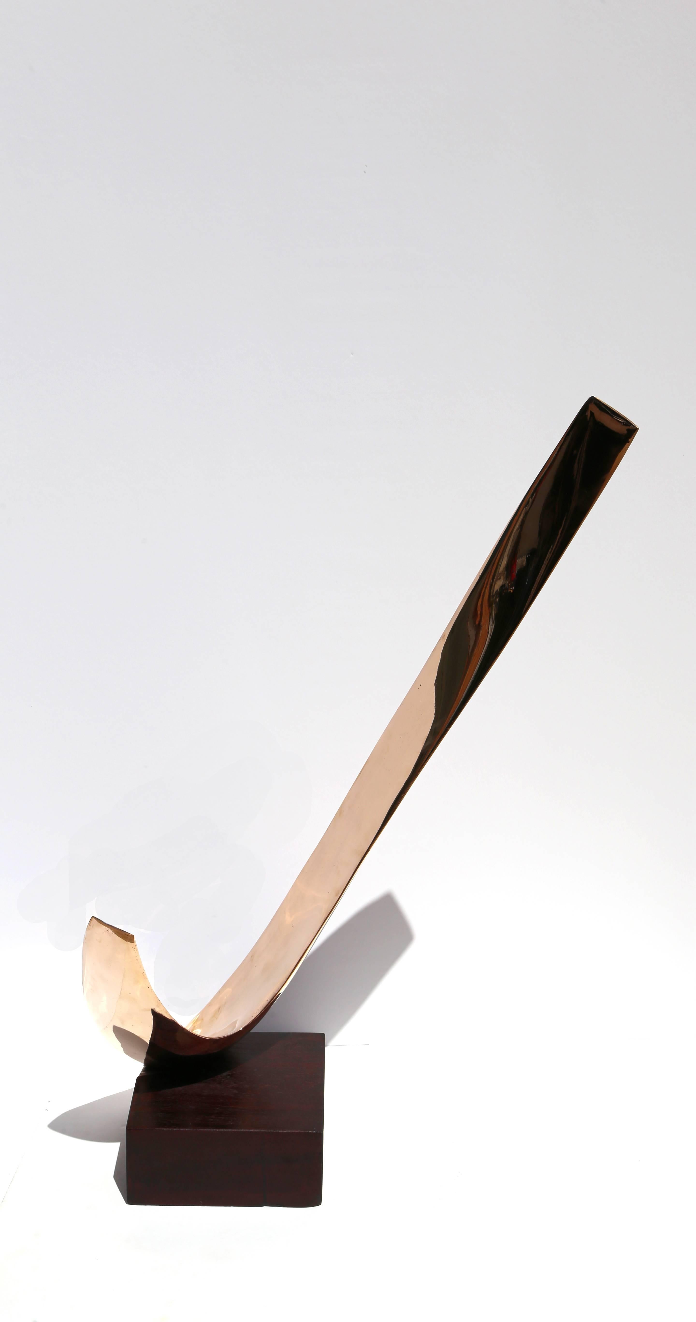 Artist: Leonardo Nierman
Title: Untitled (Sculpture A)
Year: circa 1968
Medium:	Bronze Sculpture, raised on Wood Base, signed 
Size: 41.25 x 14 x 15 inches (including base)