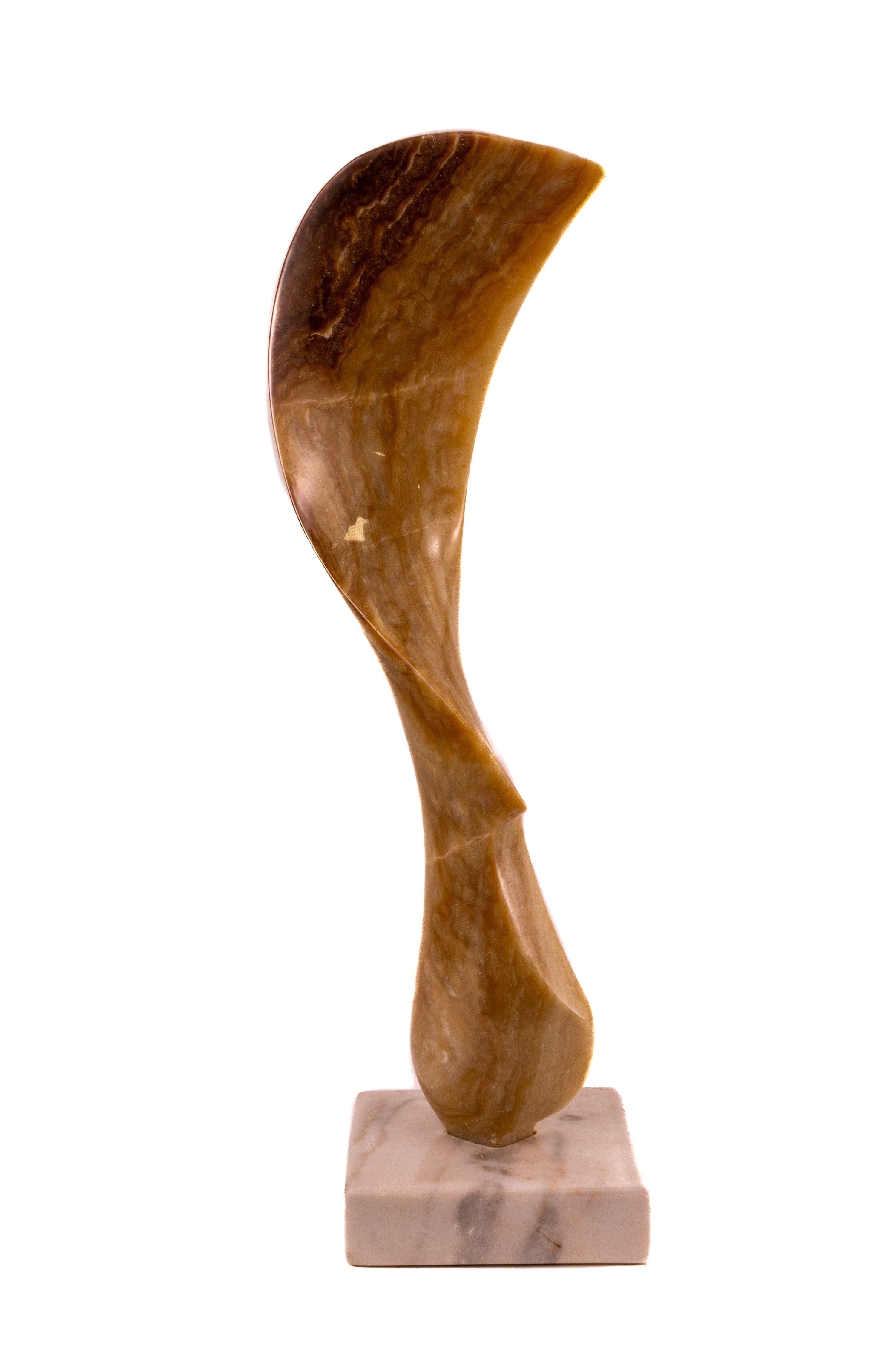 Artist: Leonardo Nierman
Title: Beautiful
Medium: Onyx Sculpture on Stone Base
Size: 27" x 7.5" x 9.5"
Inscription: Signed "Nierman"
Year: c.1980

Leonardo Nierman is always intentional with his choice of medium, seeking to create harmony and