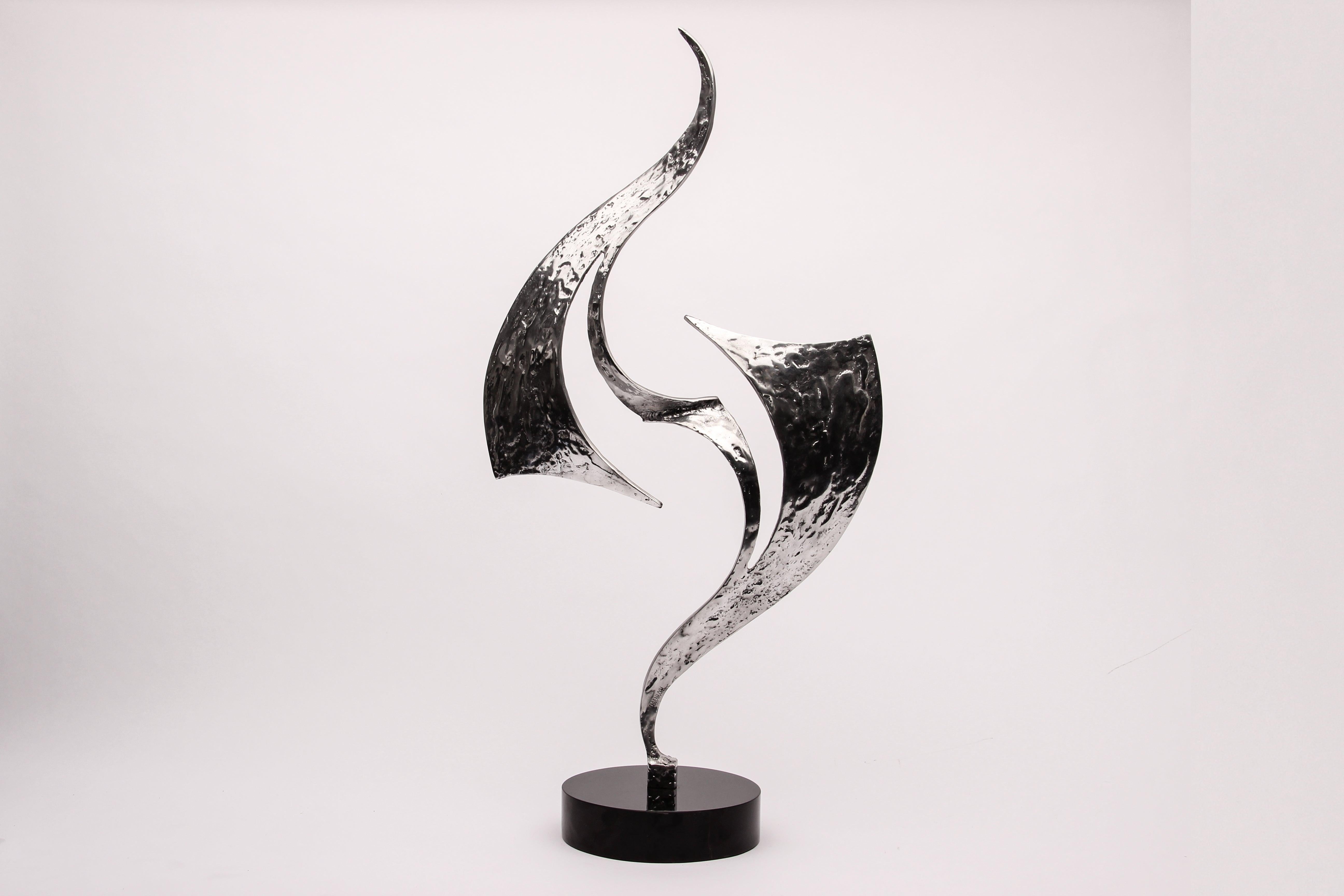 Leonardo Nierman Sculpture en acier inoxydable signée Art contemporain