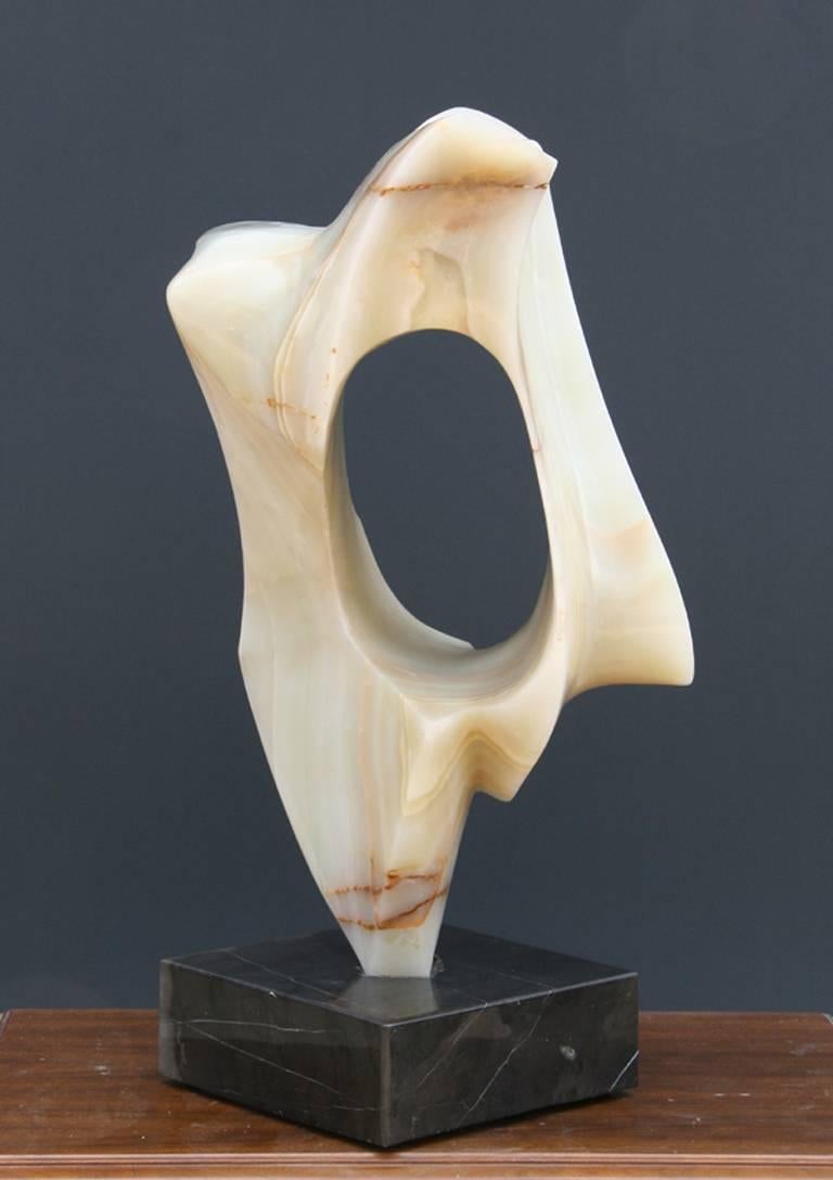 Venus, Unique Onyx Marble Sculpture by Leonard Nierman - Black Abstract Sculpture by Leonardo Nierman