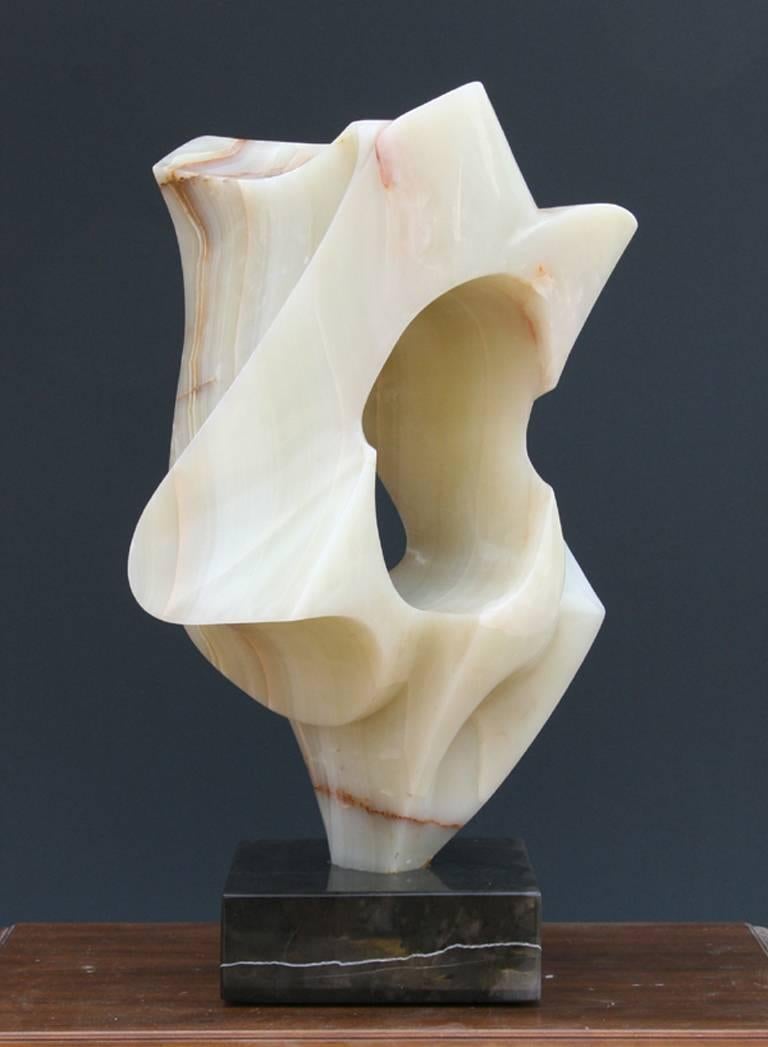 Leonardo Nierman Abstract Sculpture - Venus, Unique Onyx Marble Sculpture by Leonard Nierman