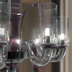 LEONARDO Piantana Moderna Artigianale in Vetro di Murano 10 Luci