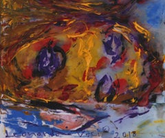 Six Faces, Abstract Expressionist Painting on Cloth by Leonardo Voci