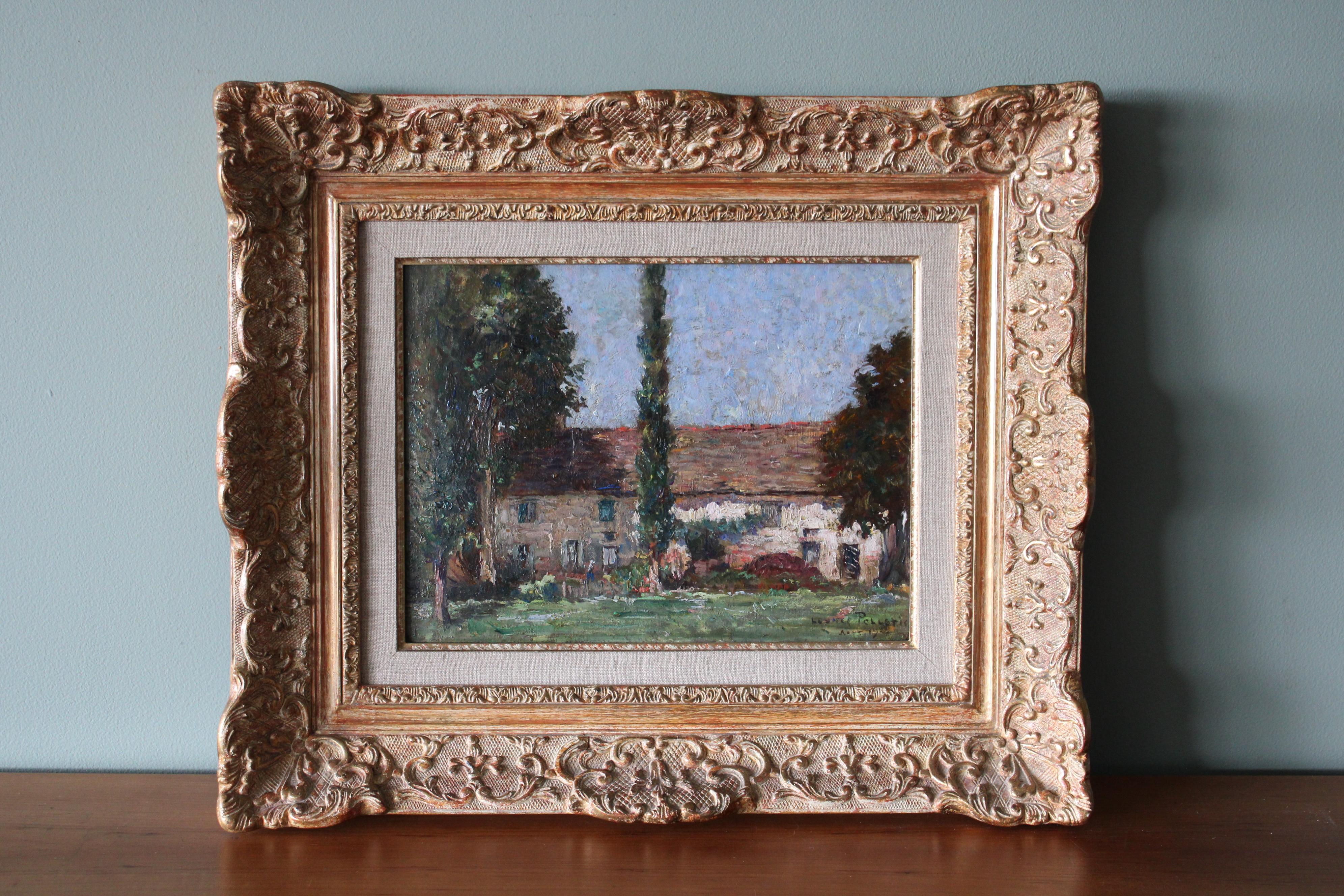 Antique French Impressionist Landscape/riverscape by Léonce Pelletier 1
