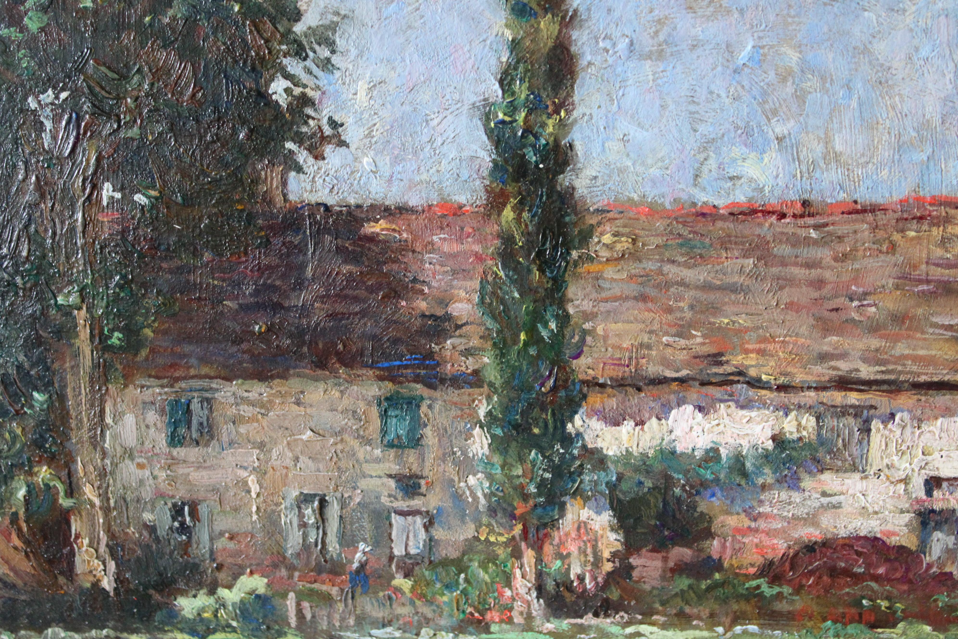 Antique French Impressionist Landscape/riverscape by Léonce Pelletier 3