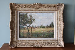 Vintage French Impressionist Oil Landscape by Léonce Pelletier, French Landscape