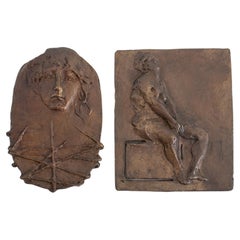 Leonda Finke Bronze Plaque Sculptures, Set of Two