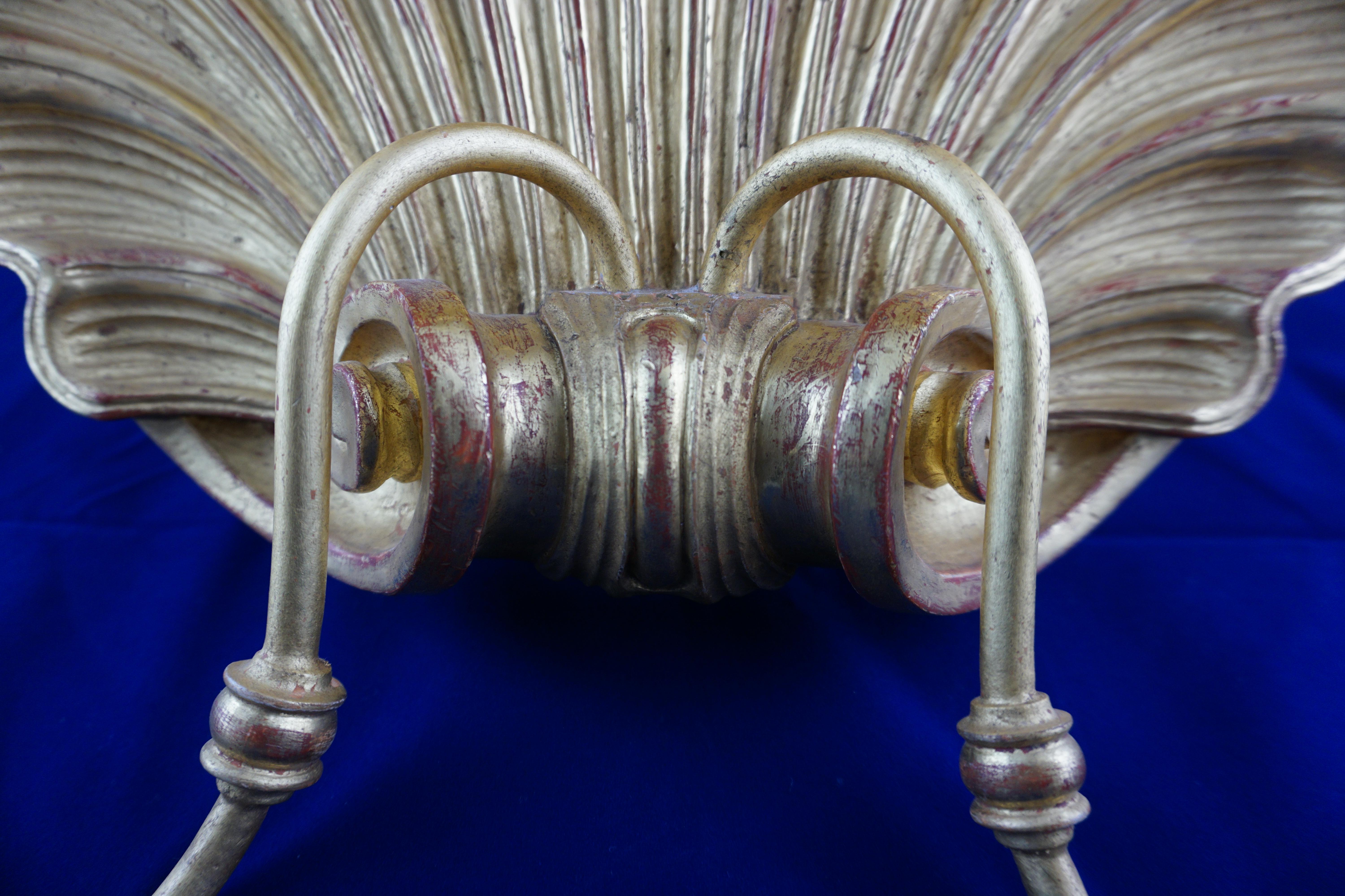 Gilt Leone Cei 3300 Regency-Style Shell Wall Light, Hand Carved and Gilded in Italy For Sale