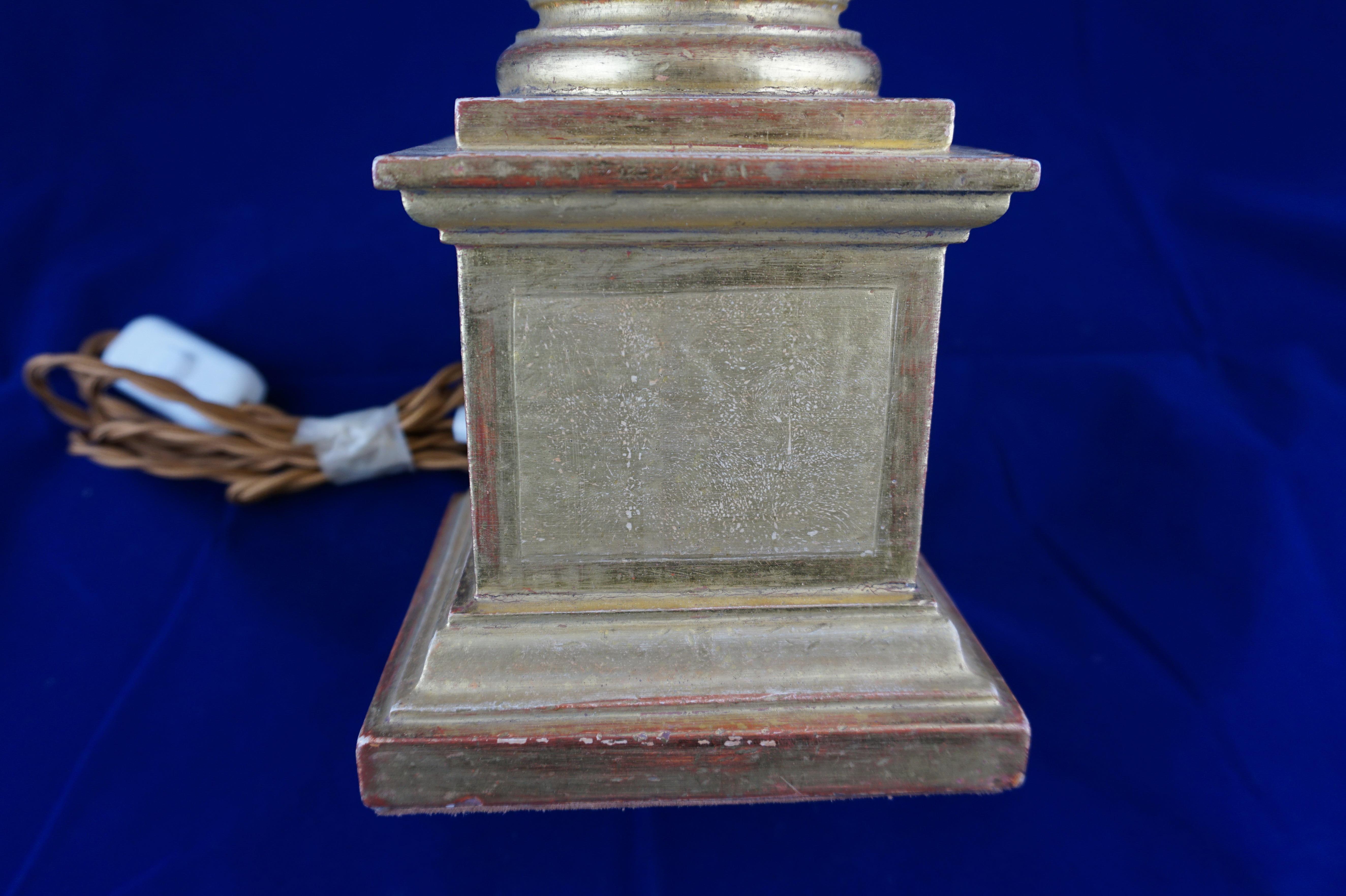Leone Cei Empire Style Ionic Column Lamp Base, Hand Carved and Gilded In Excellent Condition For Sale In Wantage, GB