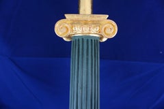 Leone Cei Empire-Style Ionic Column Lamp Base, Hand Carved, Gilded and Painted