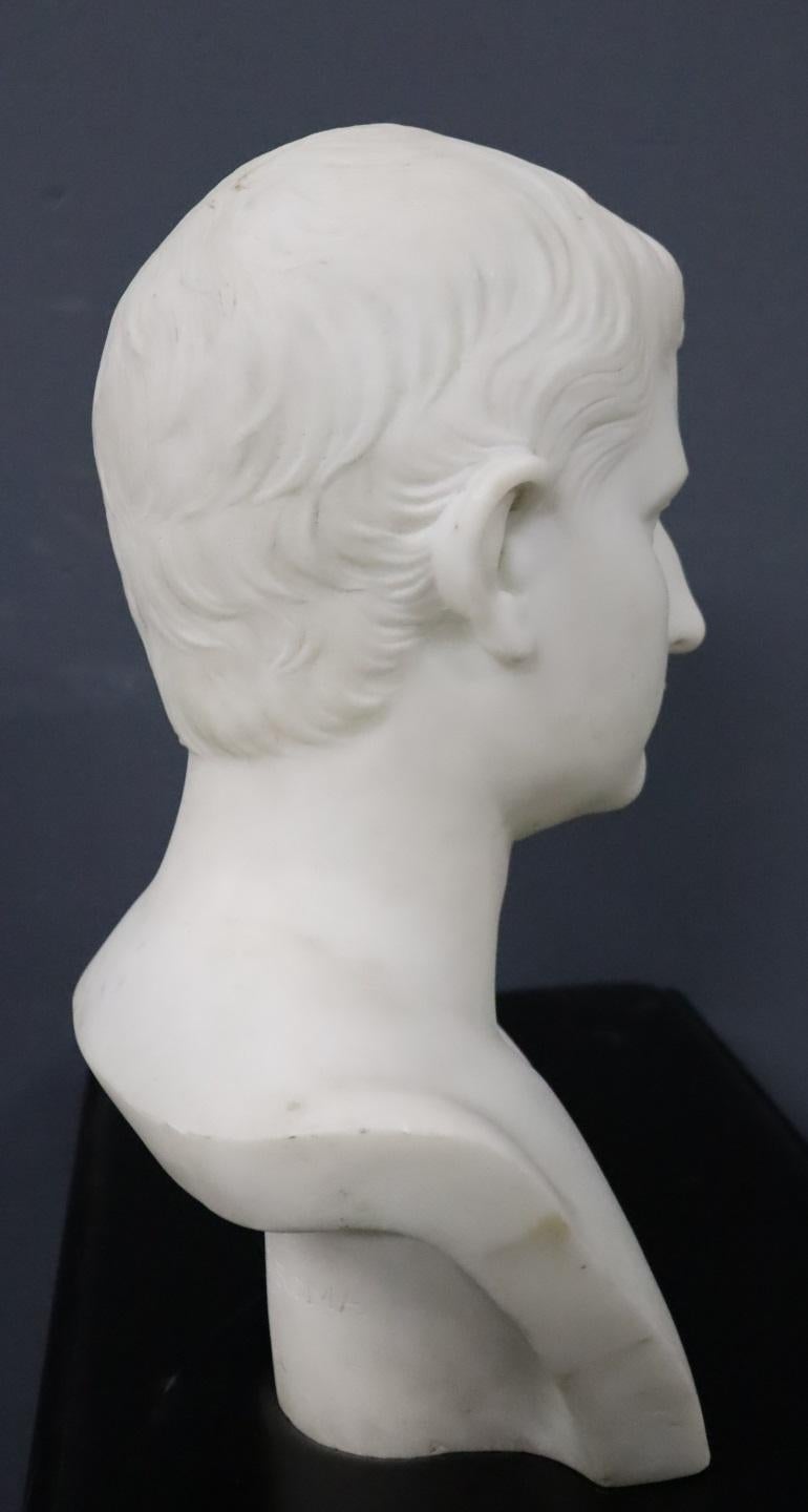 ANTIQUE italienischer NEOCLASSICAL MARBLE BUST OF EMPEROR OCTAVIAN, SIGNED CLERICI (Schwarz), Figurative Sculpture, von Leone Clerici (19th C.) 