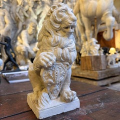 Leone Marzocco White Plaster Sculpture