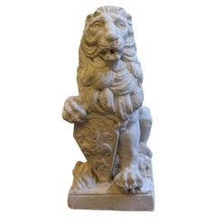 Leone Marzocco White Plaster Sculpture