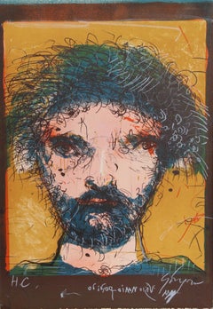 Portrait of a Man, Lithograph by Leonel Gongora