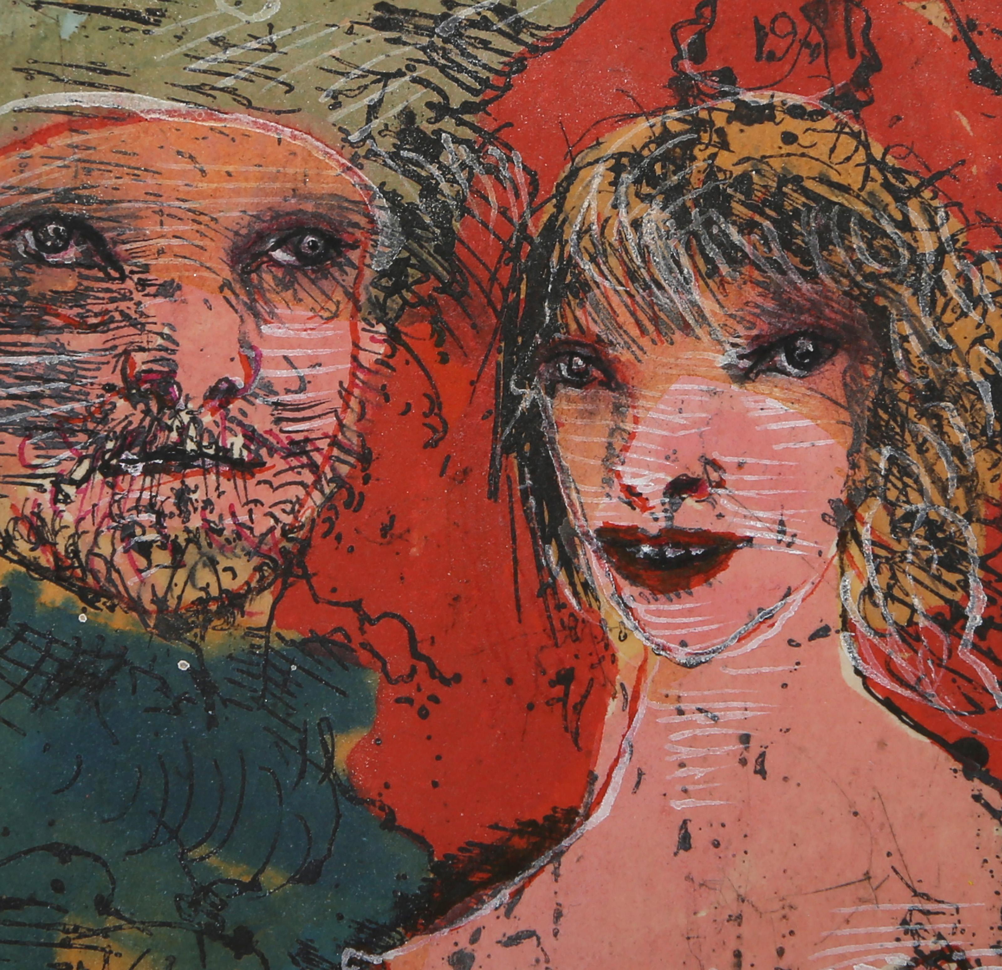 Rembrandt, Surrealist Etching and Aquatint by Leonel Gongora For Sale 1