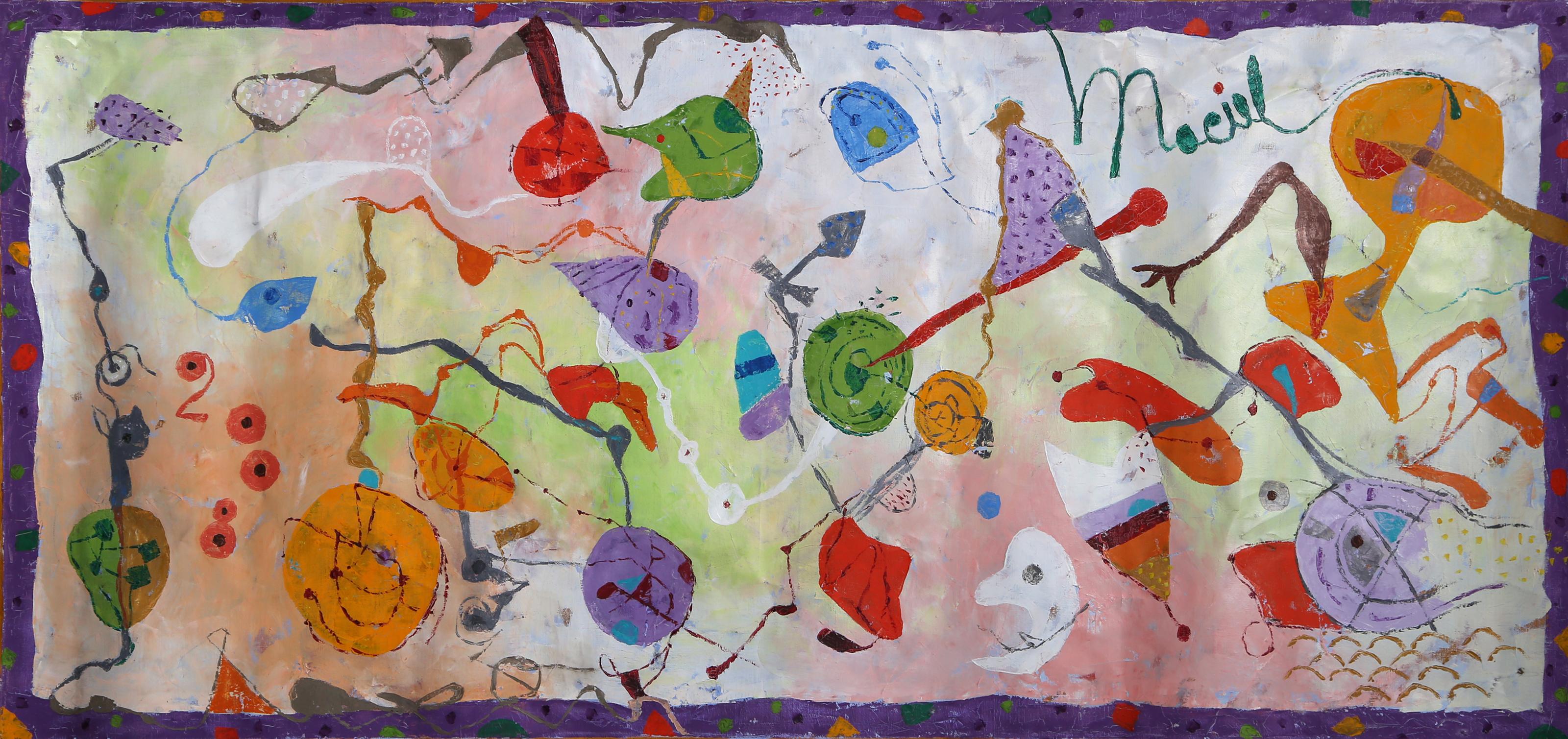 Sin Titulo, Signed Latin Surrealist Oil Painting by Leonel Maciel