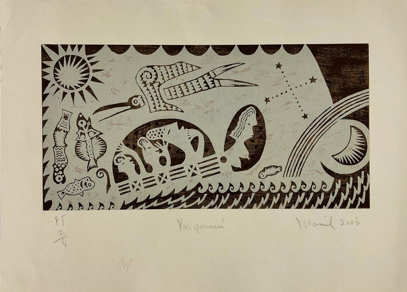 Leonel Maciel (Messico, 1939)
Kapamu', 2005
serigrafia su carta Velin Arches 300 g.
15,4 x 21,3 pollici (39 x 54 cm)
ID: MAC-301
Non incorniciato